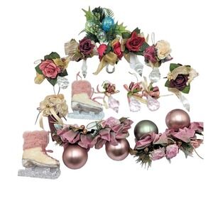 Floral Pink Dew Drop and other Ornaments Lot‎ of 17